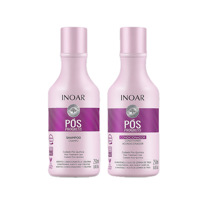 INOAR Pos Progress Kit – Post-Treatment Shampoo & Conditioner System (250ml)