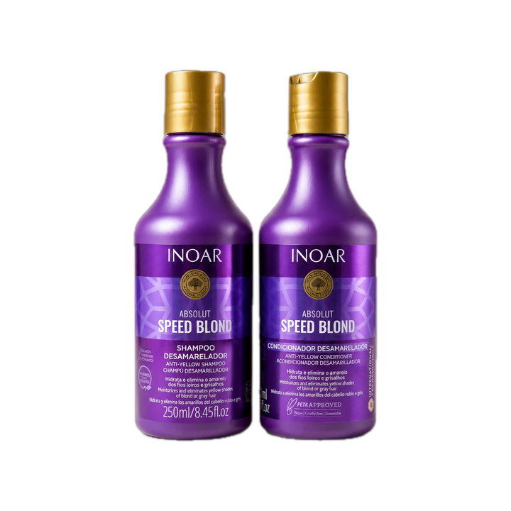 INOAR Speed Blond Kit – Purple Shampoo & Conditioner for Blonde Hair (250ml)