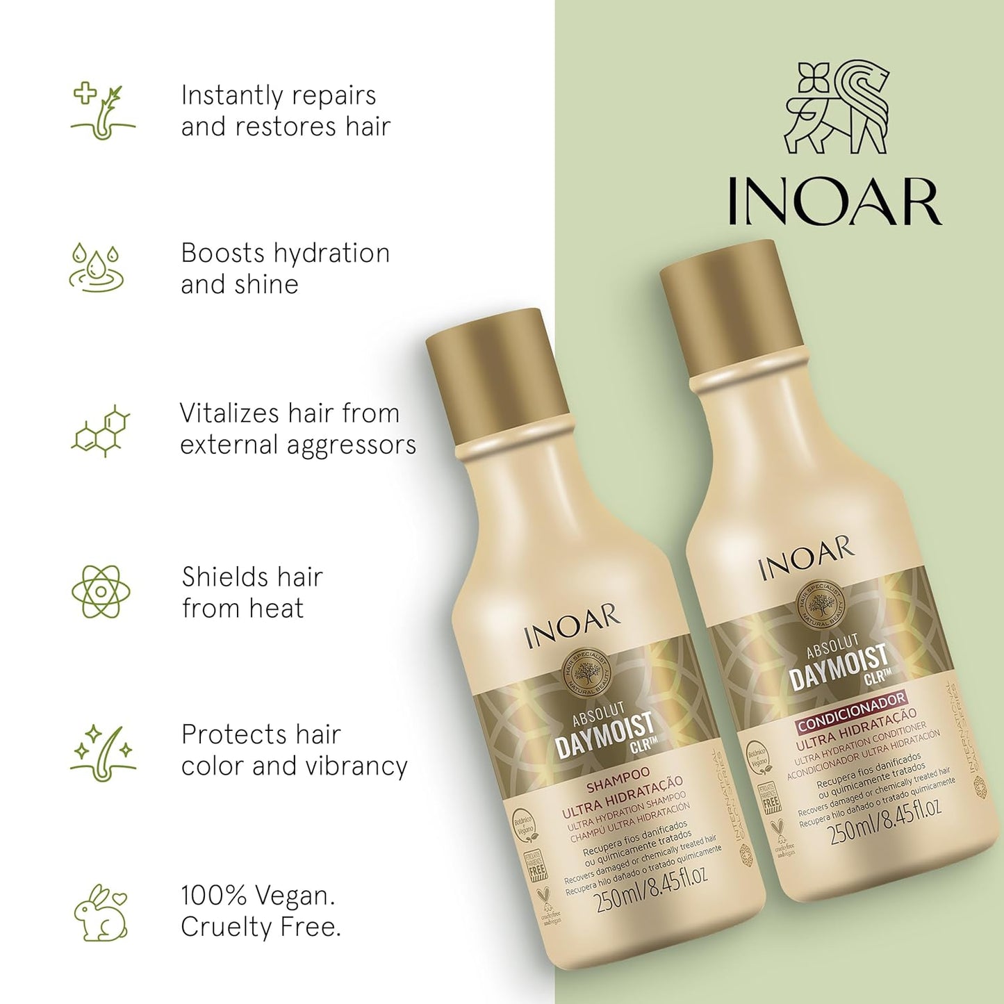 INOAR Daymoist Hydration Kit – Complete Shampoo & Conditioner System