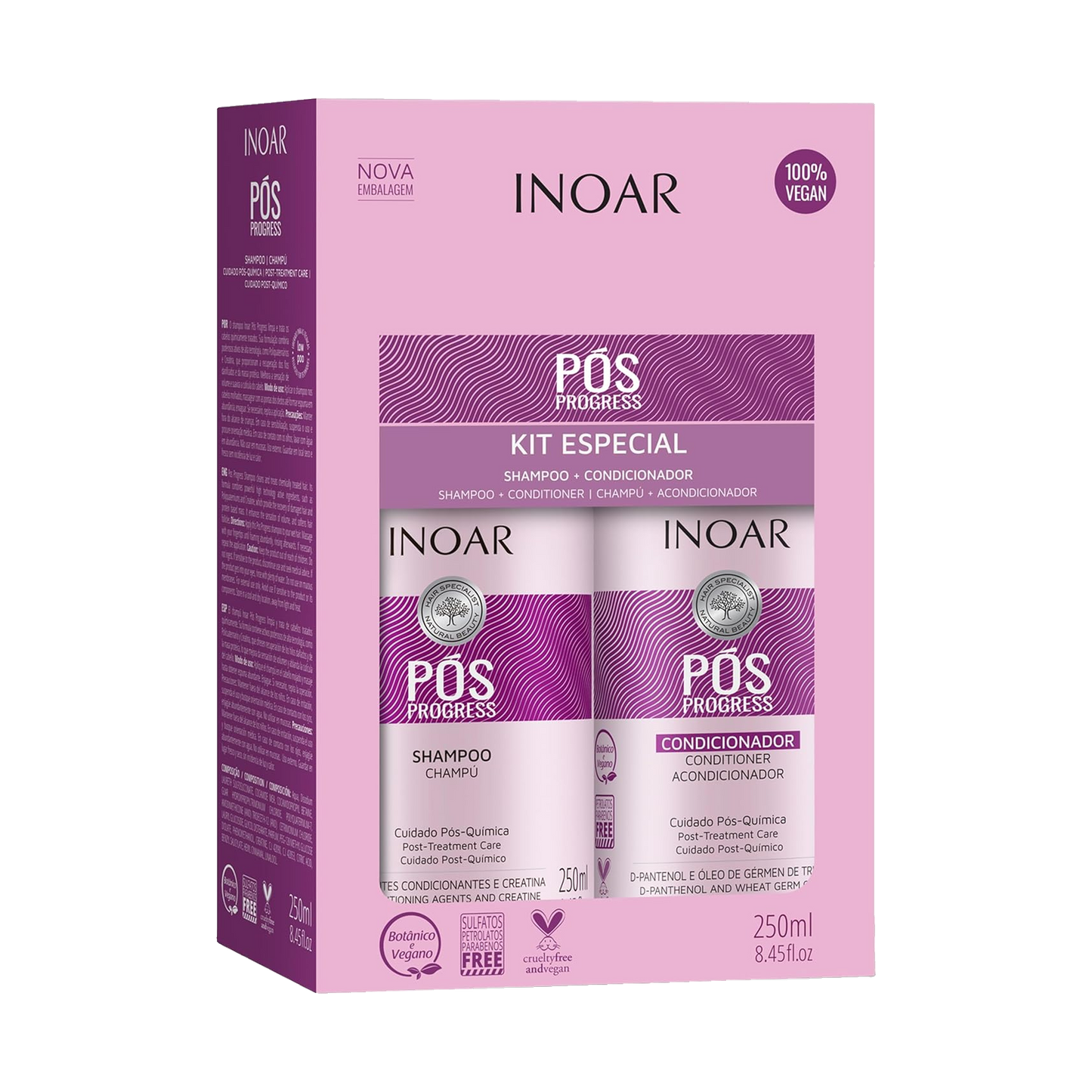 INOAR Pos Progress Kit – Post-Treatment Shampoo & Conditioner System (250ml)